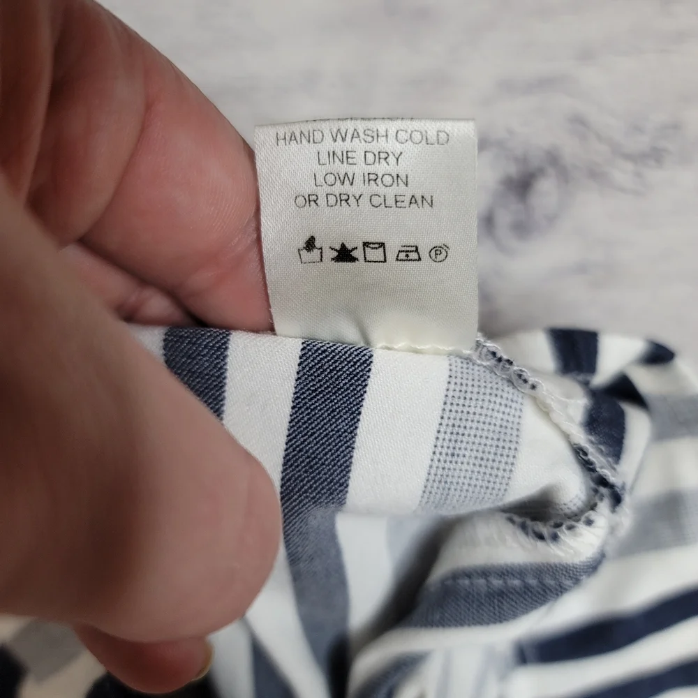 Avenue Montaigne Women's Leo Pant Blue & White Striped Cropped Flare Siz… - Picture 5 of 11